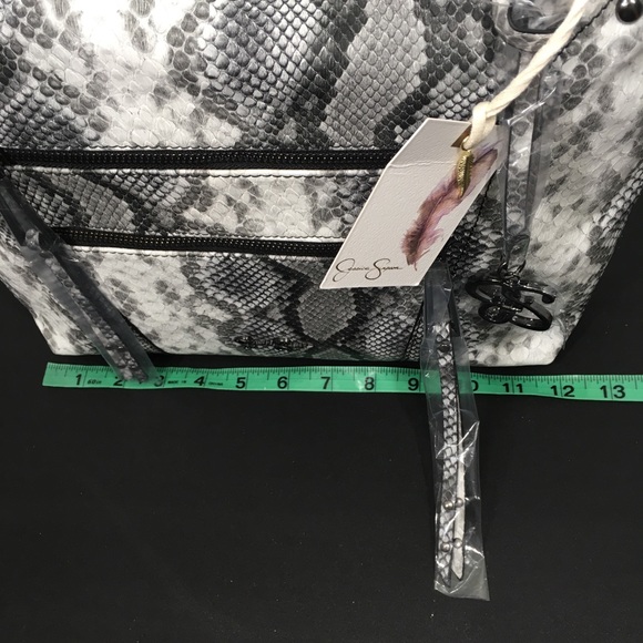 JESSICA SIMPSON PYTHON BLACK WHITE ZOEY SATCHEL NWT - Picture 4 of 9